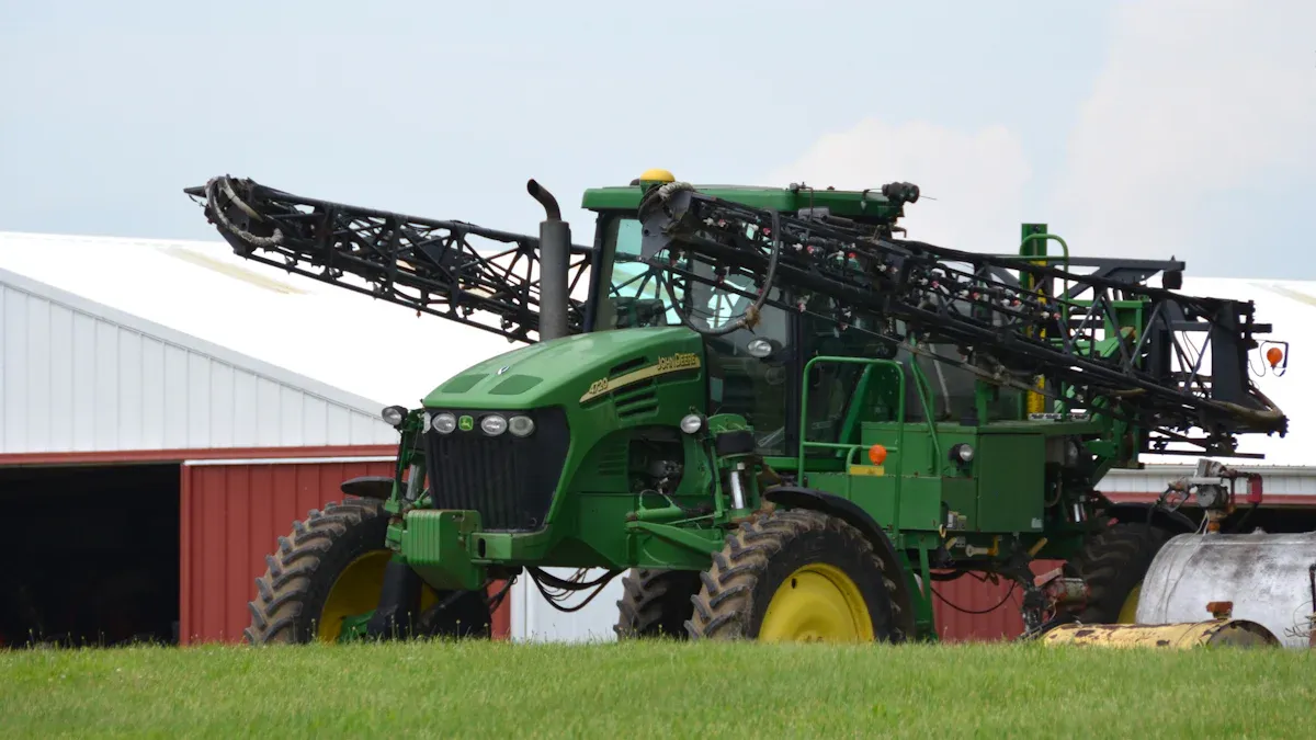 Componentes del tractor pulverizador de ma&iacute;z